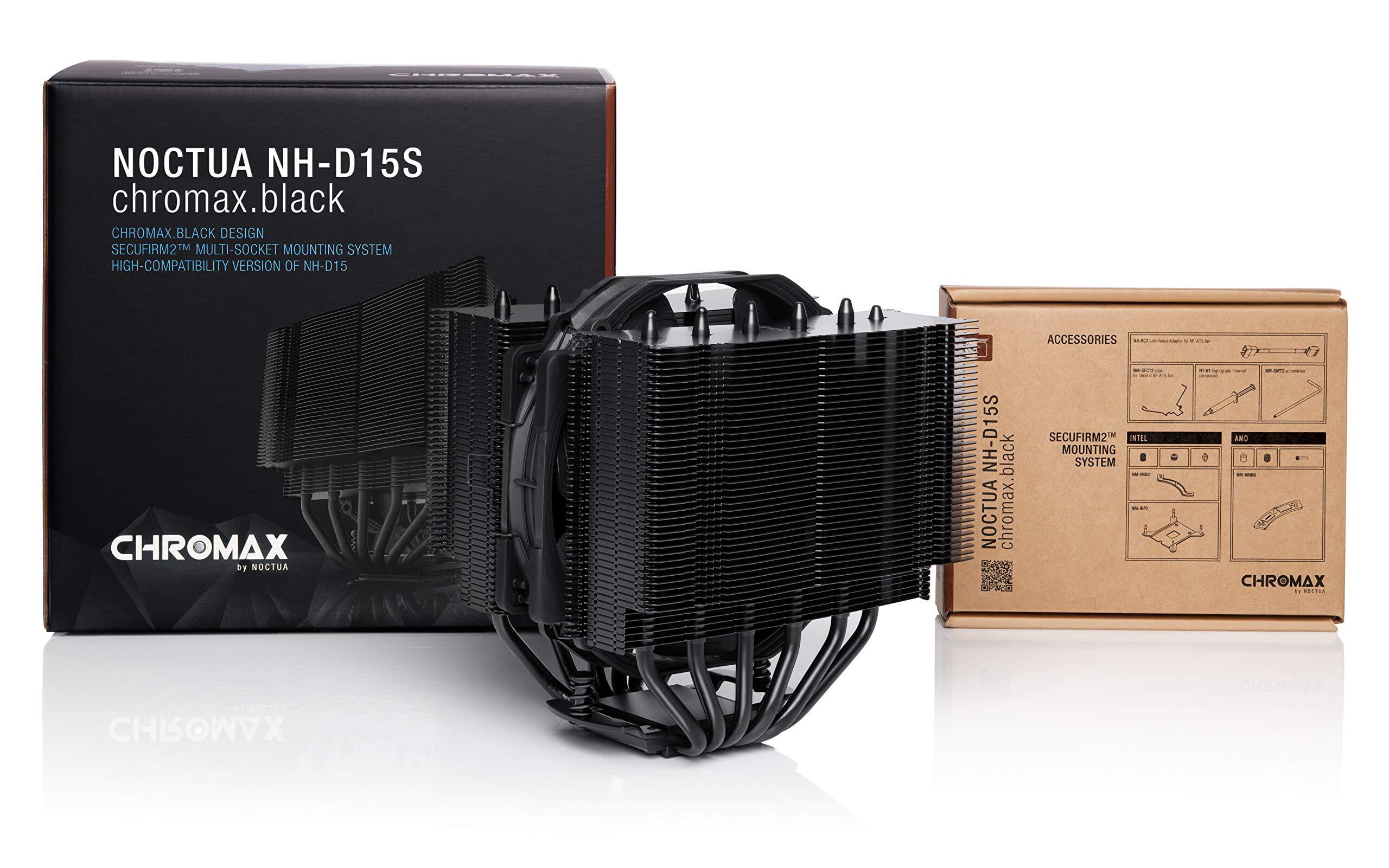 Noctua NH-D15S CChromax. Dual-Tower CPU Cooler NF-A15 PWM 140mm Fan (Black)