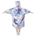 thumbnail image 2 of Angles Flying Stars Dreamy Color Flannel Wearable Blankets Hooded Design Long Sleeves Wrap Unisex for 3T-14Y M, 2 of 7