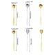 thumbnail image 4 of Naiovety Cucharas de té versátiles de acero inoxidable, cucharadita de Metal duradera que ahorra espacio, aspecto elegante Cocina y Comedor Oro amar, 4 of 6