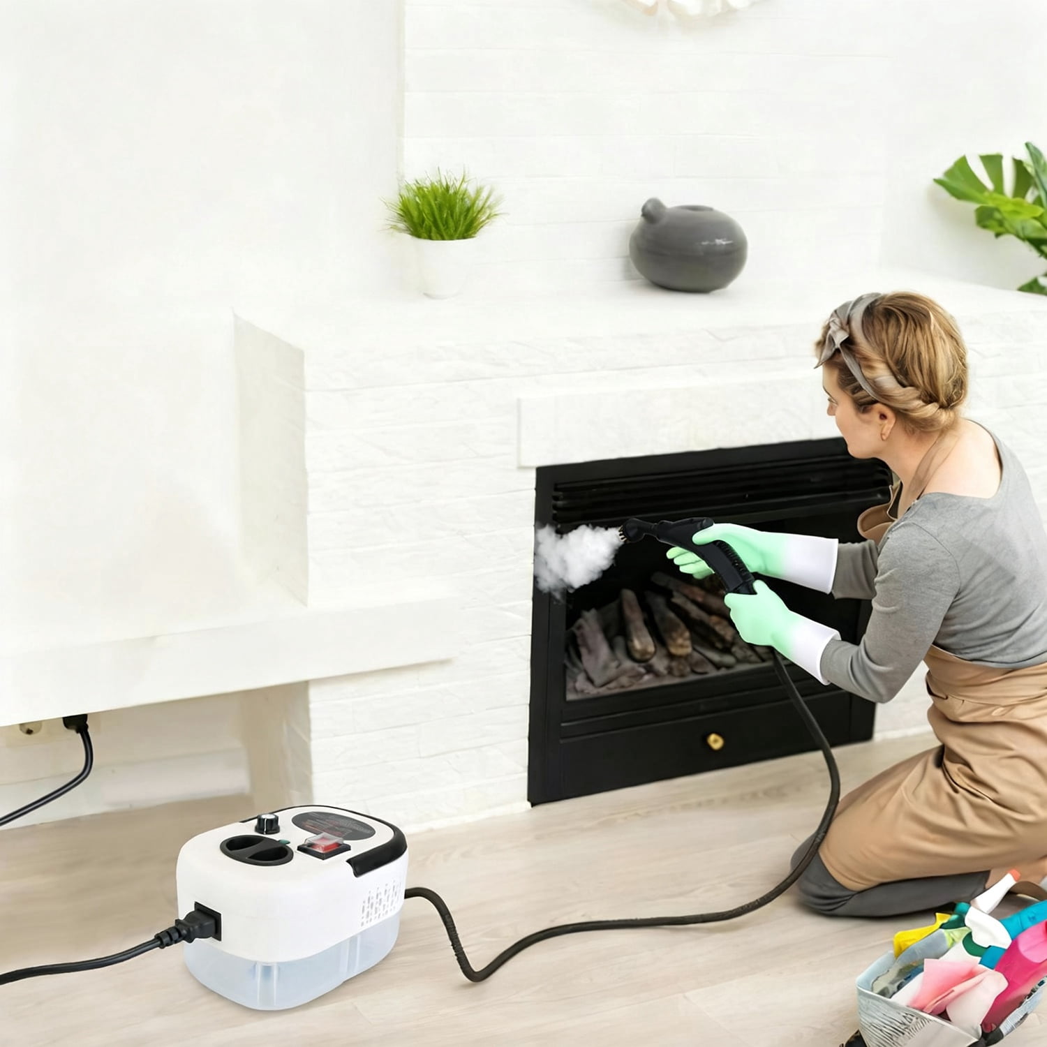 High Pressure Steam Cleaner 3Bar 212℉, 6 Adjustable Steam Levels with Multi-Accessories, 1200ml Tank Portable Steam Cleaning Machine for Kitchen Floor Window