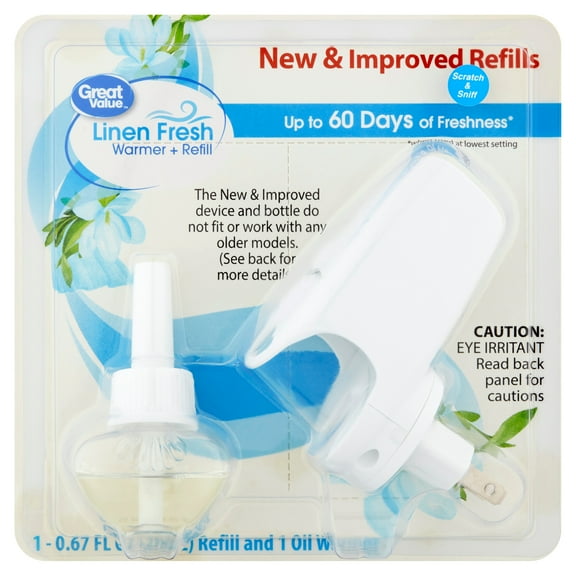 Great Value Scented Oil Warmer Air Freshener & Linen Fresh Starter Kit