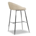 thumbnail image 4 of Set of 2 Ayana Beige Boucle Backless Counter Stool with Black Iron Legs, 4 of 7