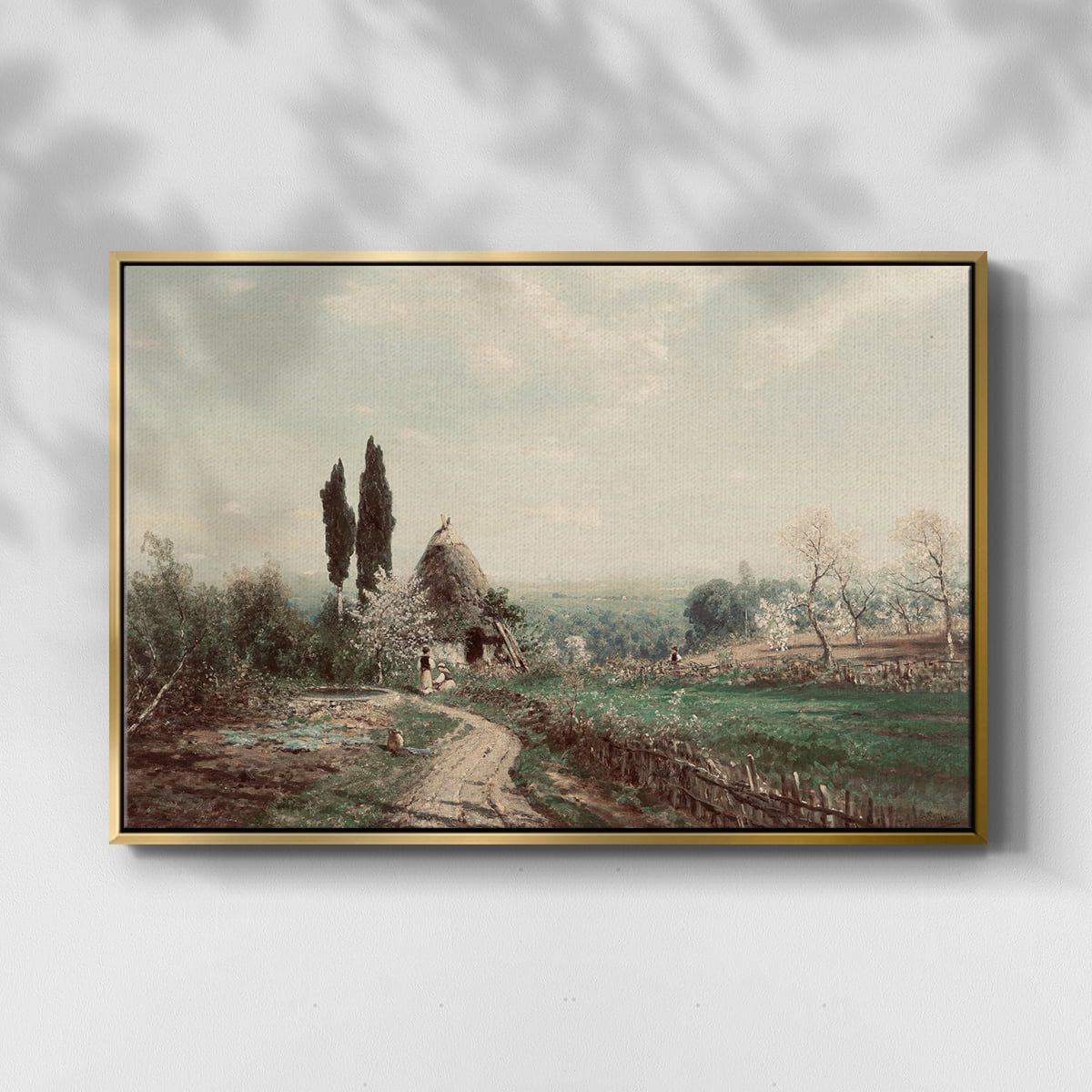 Vintage Landscape-CD By Wexford Home Framed in Gold Wood Gallery Wrapped Canvas 17 in. x 25 in.
