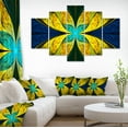 thumbnail image 1 of Bright Yellow Blue Fractal Flower - Floral Canvas Art Print, 1 of 3