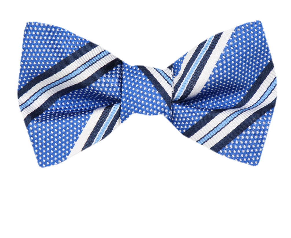 Men's Blue Silk Self Tie Bowtie Tie Yourself Bow Ties - Walmart.com