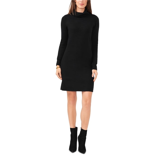 Vince Camuto Robe Chandail à Col Roulé pour Femmes, Noir, Moyen