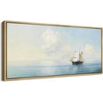 thumbnail image 3 of IDEA4WALL Extra Large Framed Canvas Print Wall Art Vintage Maritime Adventure Classic Ship at Sea Artwork Antique Retro Fine Art Decorative Multicolor for Home Decoration - 60"x30", 3 of 5