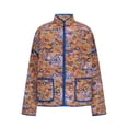 thumbnail image 6 of Women's Cropped Quilted Jacket Floral Printed Lightweight Padded Puffer Cardigan Coat Outwear 2025 Fall Winter, 6 of 7