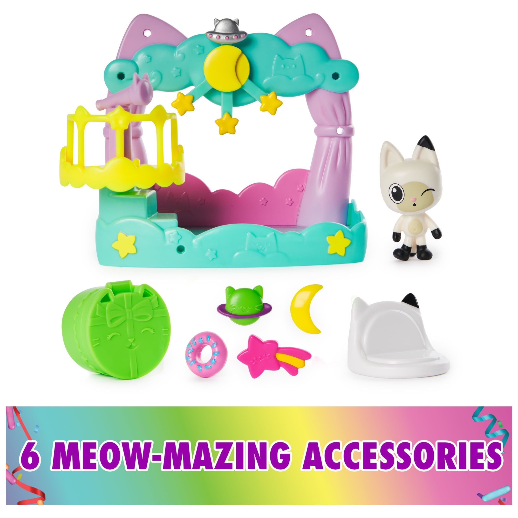 Gabby’s Dollhouse, Pandy Paws Dreamy Balcony Playset with Toy Figures & Accessories