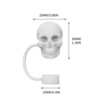 thumbnail image 2 of Halloween Skull Silicone Straw Topper for Cup, Food Grade Silicone Straw Sleeve Cover, Dustproof Straw Cap for Ice Tumblers, Spill-Proof Straw Topper for Travel Coffee Mugs Home Use, F, 2 of 5