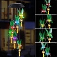 thumbnail image 2 of Luz de campana de viento solar LED, luz colgante de pájaro rojo, luz de mariposa, luz decorativa para exteriores, luz de ambiente festivo, luz de paisaje, 2 of 6