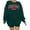 Dark Green, variant on Arlun Christmas Vibes Sweatshirts for Women Trendy Letter Printed Long Sleeve Xmas Sweatshirts Women's Fall Winter Loose Fit Drop Shoulder Holiday Pullovers Tops White XL