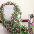 thumbnail image 1 of stanreset 2Pcs Artficial Rose Rattan Hanging Vine Fake Plant Home Wedding Party Decor purple 1Set, 1 of 6