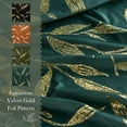 thumbnail image 6 of NICETOWN Velvet Curtains for Living Room, Soft Vintage Leaf Patterned Gold Foil Printed Velvet Curtains Rod Pocket Room Darkening Thermal Insulated Window Drapes, Dark Green, 50"x84", 2 Panels, 6 of 8