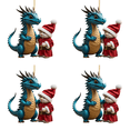 thumbnail image 1 of 4uds. Adornos colgantes de dragón de Navidad acrílico realista para árbol de Navidad (C), 1 of 2