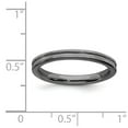 thumbnail image 5 of White Sterling Silver Ring Band Stackable Expressions Black-plated Grooved, 5 of 5