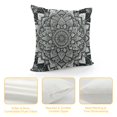 thumbnail image 4 of Orinice  Mandala Throw Pillow Cushion Cover, Psychedelic Circular Element Art Lotus Theme, Decorative Square Accent Pillow Case, White Charcoal White, 4 of 5