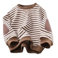 thumbnail image 2 of Ankola Girls Boys Striped Crewneck Sweatshirt Long Sleeve Oversized Tops | Kids Fashion Pullover Fall Winter Clothes, 2 of 3