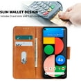 thumbnail image 4 of Google Pixel 5 Case, Retro Wallet Folio Flip Leather Magnetic Buckle Slim Back Cover Built-in Card Holder Slot and Stand for Google Pixel 5 (Brown), 4 of 7