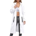 thumbnail image 2 of Resicozy Long Hoodies for Women Zip Up Oversized Long Sleeve Sweatshirt Winter Hoodie Dress with Pocket White 2XL, 2 of 6