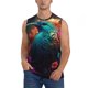 thumbnail image 1 of Balery Colorful Flower Bird Camisetas sin mangas para hombre, absorbe la humedad y protege contra el mal olor.-3X-Large, 1 of 7