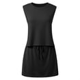thumbnail image 4 of Jane Wardrobe Women’s Casual Sleeveless 2-Piece Skirt Set, Loose Tank Top and Drawstring Waist Mini Skirt for Summer, Solid Color, S,M,L,XL,XXL, 4 of 6