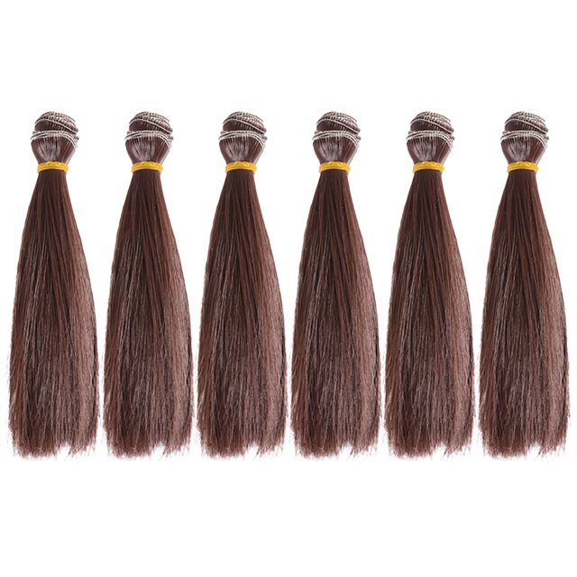 6pcs Doll Wigs Doll Making Extensions Wigs Straight Wig Doll Hair Extensions