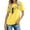 Yellow, variant on Hibeli Women Feather Bird Print T-shirt Short Sleeves Graphic Tee Shirt