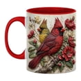 thumbnail image 2 of Ceramic Coffee Mug 11 Ounce Red Decor with Cardinal Decor Floral Accent Gift for Bird Lover for Hot and Cold Drinks Great for Valentine's Day Gift and Housewarming Gift, 2 of 9