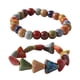 thumbnail image 1 of Paquete de 2 pulseras de cerámica coloridas, estilo étnico simple, variedad de formas, cadena de mano elástica para mujeres y niñas, 1 of 5