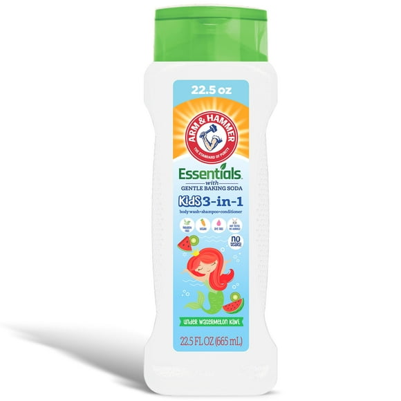 Arm & Hammer Essentials 3-In-1 Kids Watermelon Kiwi Shampoo Conditioner And Body Wash - 22.5Oz