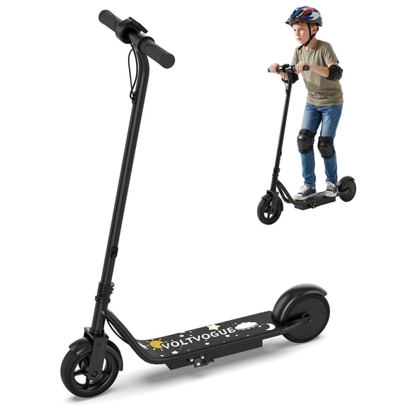 VOLTVOGUE VV-4 Electric Scooter, 250W Motor E Scooter with 6.5 inch Solid Tires, 9 MPH Max Speed, 10 Miles Long Range, 111Wh Battery Portable Kick Scooter for Kids