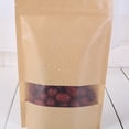 thumbnail image 2 of EeaseMX 25 bolsas de papel kraft con ventana para embalaje, con cierre autosellante, para alimentos secos, frutas, té, etc. (12 x 20 cm), 2 of 7