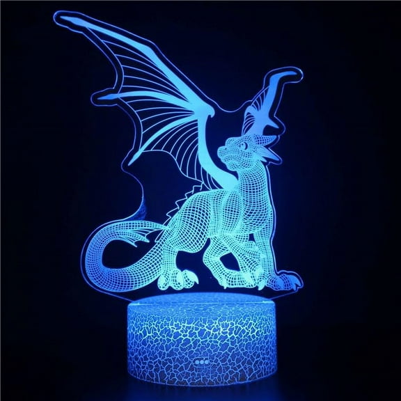 YSTIAN Dragon Lamp Dragon Toys Night Light 16 Colors Changing 3D Optical Illusion Bedside Lamp Birthday Xmas Gifts for Boys and Girls Decoración De Dormitorio De Luz De Noche Led