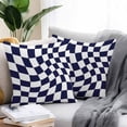 thumbnail image 2 of Outdoor Waterproof Throw Pillow Covers Set of 2 Navy Blue and White Decorative Pillowcases Outdoor Pillows Cushion Case 18x18 Inch Aesthetic Modern Abstract Patio Pillows for Couch Sofa Bed Garden, 2 of 9