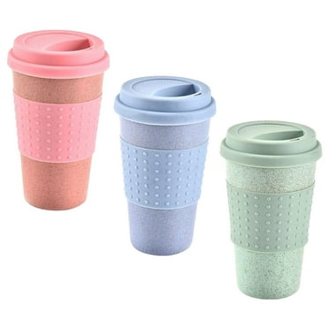 Koolleo 3pcs Coffee Tea Mug with Silicone Lid Travel Mug Reusable Mug Portable Cup Water Cups