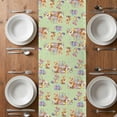 thumbnail image 4 of Table Runner 36 Inches Long for Kitchen Dining, Sage Green Bunny Easter Dresser Scarf Farmhouse, Dining Table Decorations for Wedding/Parties, Colorful Eggs Rabbits Pastoral 13 x 36 In, 4 of 8