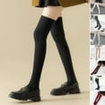 thumbnail image 2 of Mightlink 1 Pair Women Stockings Thigh High Soft Elastic Comfortable Breathable Keep Warm Solid Color Lady Spring Autumn Over Knee Long Socks for Outdoors, 2 of 6