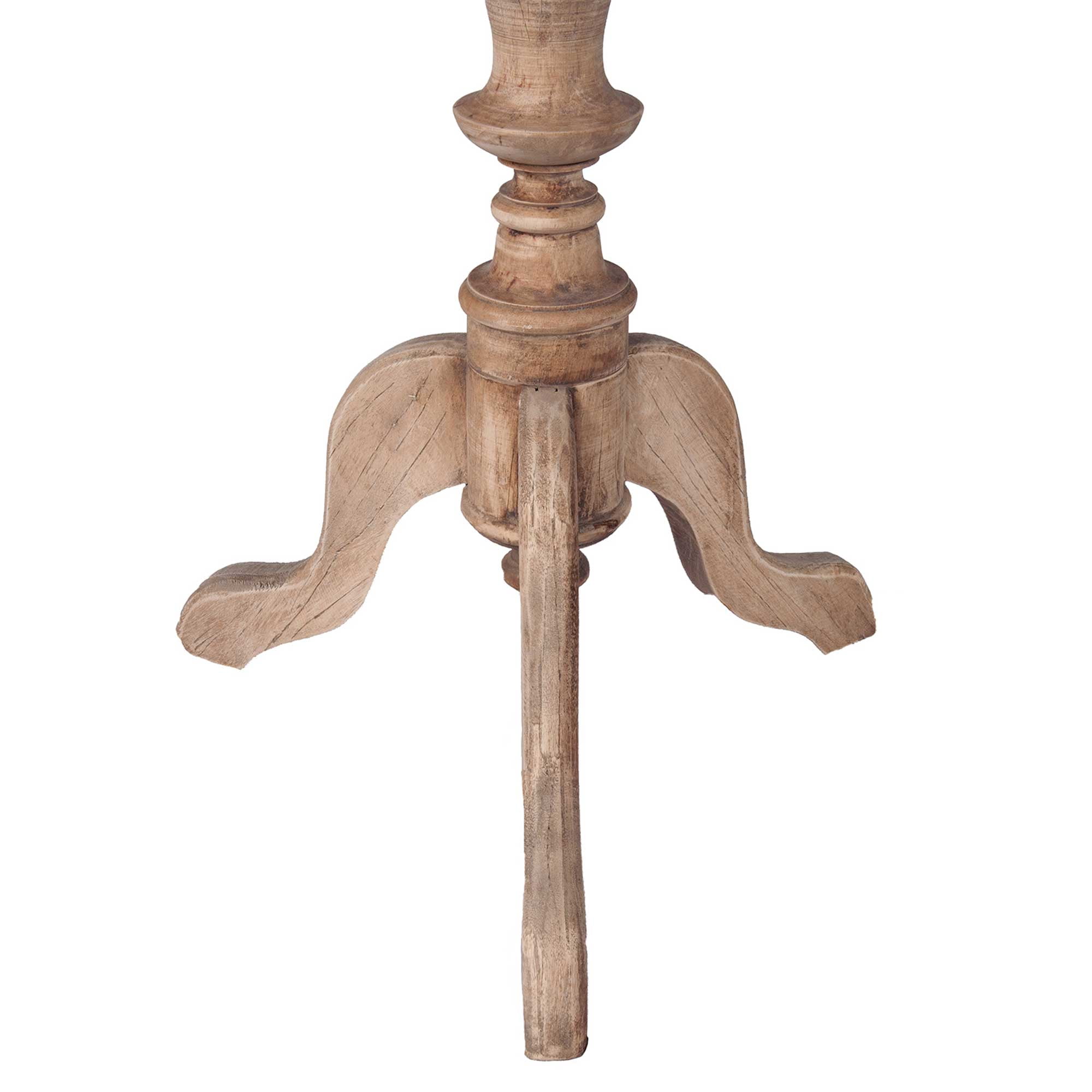 East at Main Ford Round Rustic Natural Brown Farmhouse Small Solid Mindi Wood Pedestal End Table