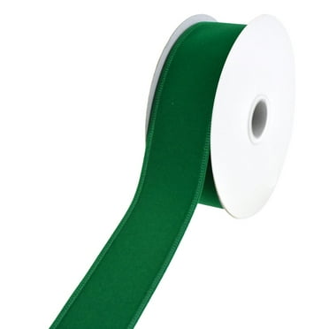 Christmas Velvet Wired Edge Ribbon, 1-1/2-Inch, 10-Yard - Emerald Green