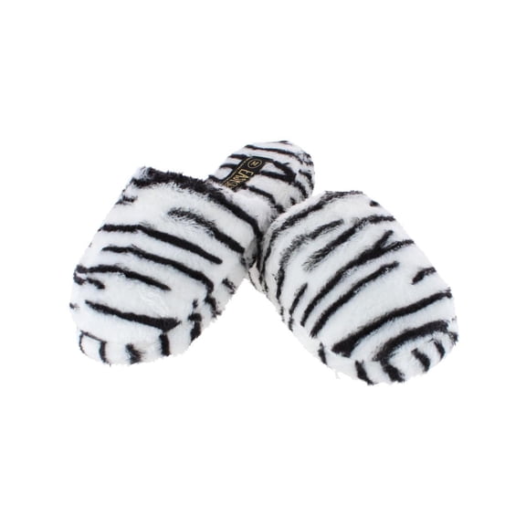 CTM  Plush Animal Print Slippers (Women)