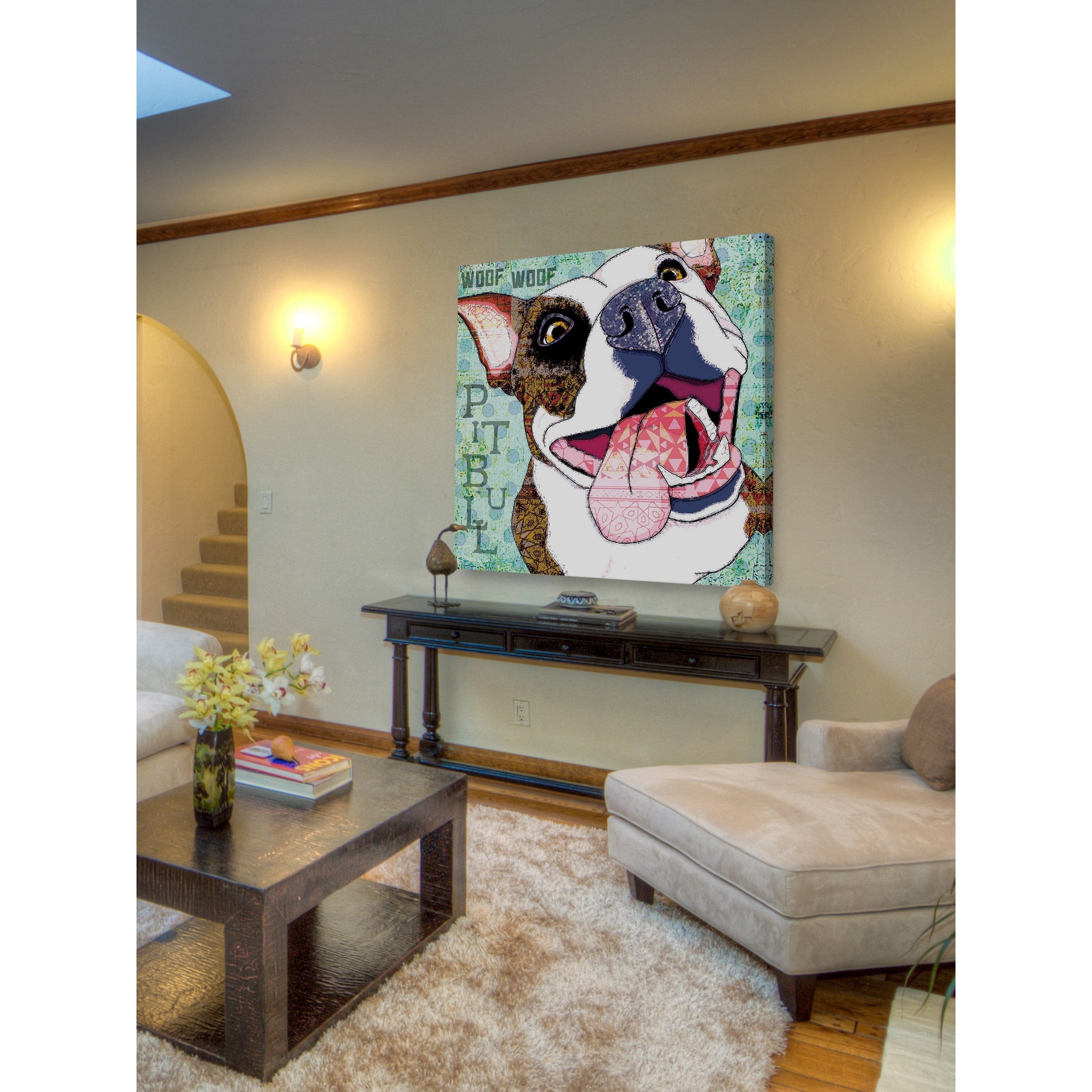 Marmont Hill - "Pitbull Pop Art" by Stephanie Gerace Painting Print on Wrapped Canvas