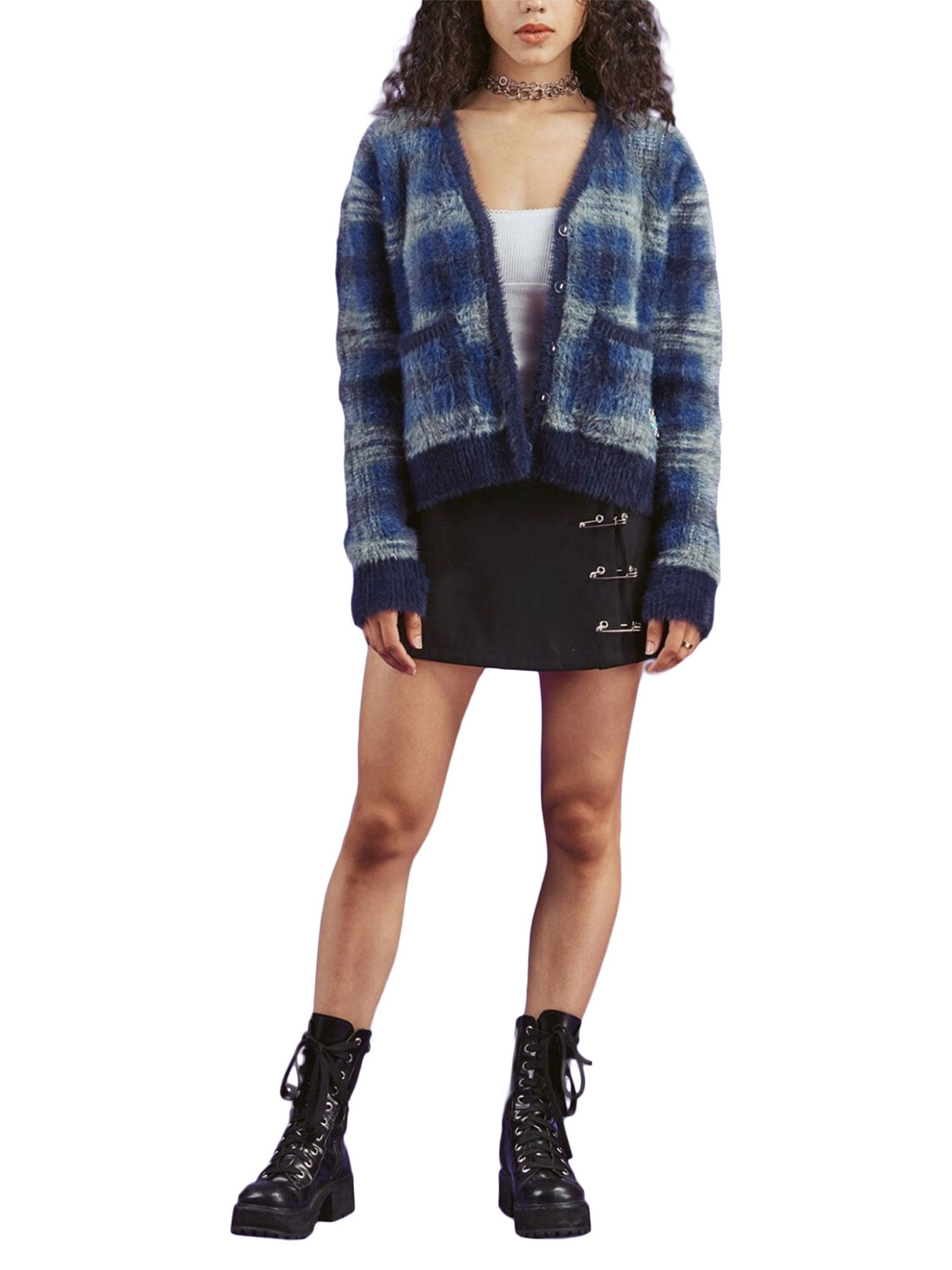 Women's V-neck Button Down Long Sleeve 