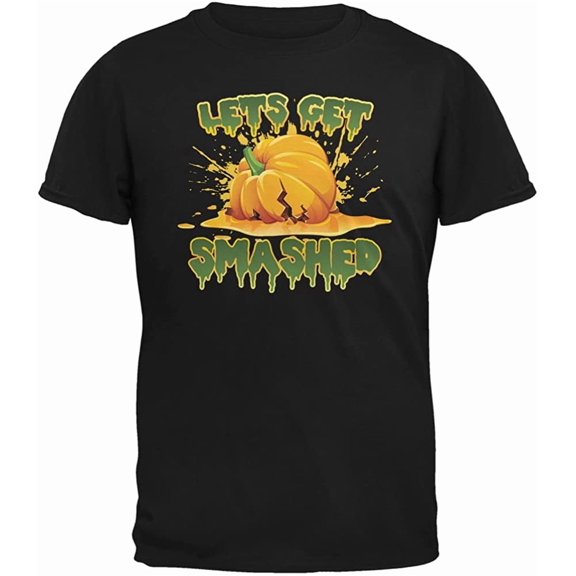 Halloween Pumpkin Lets Get Smashed Mens T Shirt