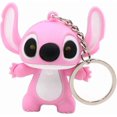 thumbnail image 3 of 2pcs Stitch Cartoon Modeling Keychain LED Flashlight Key Ring Handbag Bag Purse Pendant Key Holder Couples Keychains Set Animal Key Chain Lights, Blue, 3 of 4