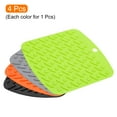 thumbnail image 3 of Uxcell 4pcs Kitchen Coasters Cup Mat Table Pad Silicone Heat Resistant Trivet Mat-Black/Light Grey/Green/Orange, 3 of 5