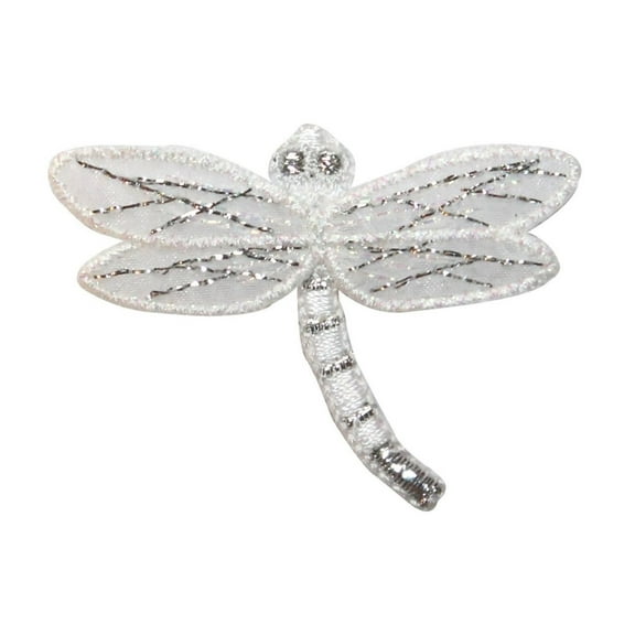 ID 0475C Dragonfly With Lace Patch Garden Fairy Bug Embroidered Iron On Applique