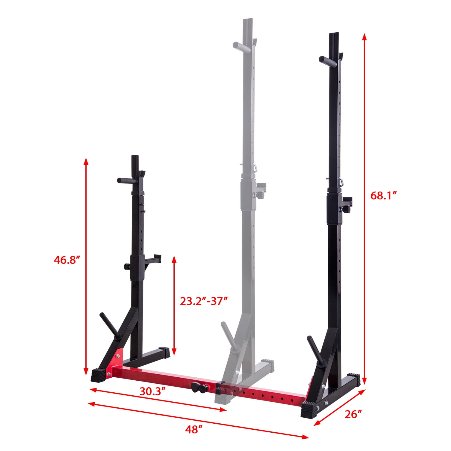 Ollieroo Multifunction Adjustable Barbell Rack Squat Dumbbell Stands Gym Full Body Training Weight Rack