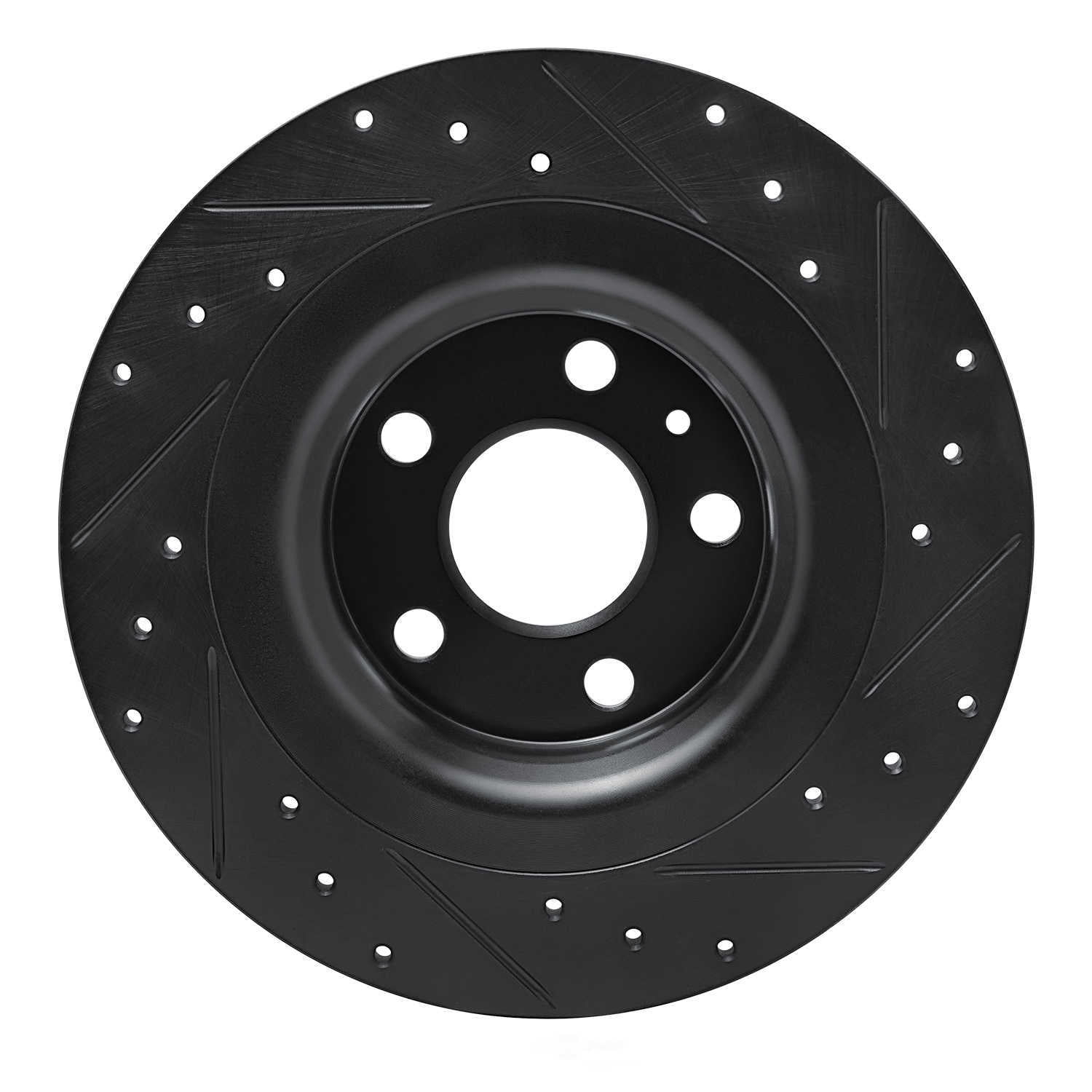 Dynamic Friction Company 633-27058L DFC Brake Rotor - Drilled And Slotted - Black