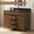 thumbnail image 3 of Deluxe Living 48" Bathroom Vanity with Marble Top, Fully-Assembled vanity with Ceramic Sink,Solid Wood Frame,Brown Oak, 3 of 8